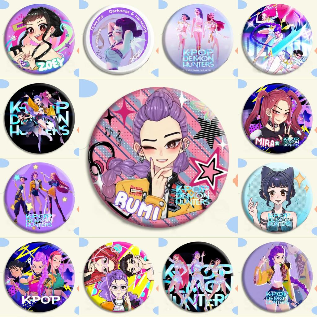 Kpop Demon Hunters Badge Pin With Printed For Fan Collectors And Gifting