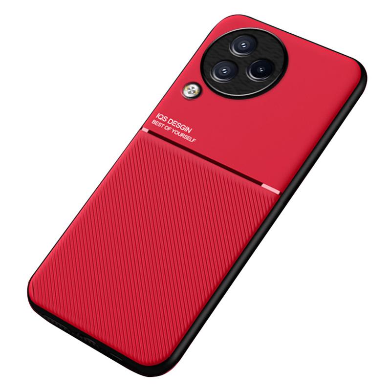 Lines Imprinted Phone Cover for Xiaomi Civi 3 5G,Leather+TPU Case with Built-in Magnetic Holder Metal Sheet