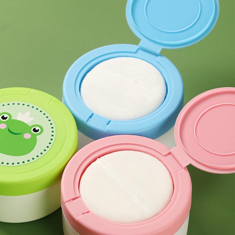 Baby Pudderbeholder Etui Med Pudderkvast Bærbar Sikkerhet Tom Nyfødte Kroppspudder Oppbevaringsboks Kosmetisk Kvastholder