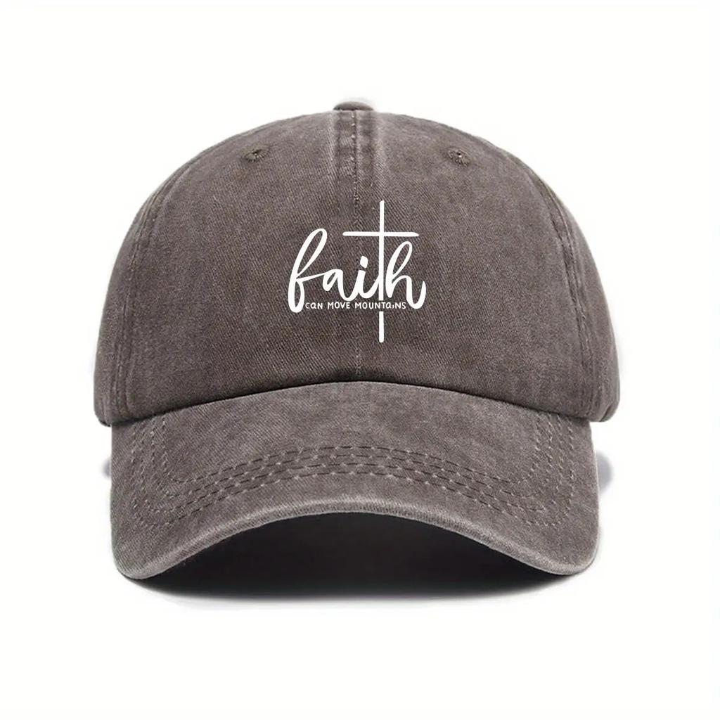 "Faith" Verstellbare Baseballkappe - Schwarz Atmungsaktive Snapback, Unisex Lässige Kopfbedeckung für Männer & Frauen