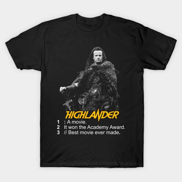 

Men Black Print T-shirt Highlander - There Can Only Be One No-Cut Transfer Paper Print Cotton Tshirt L