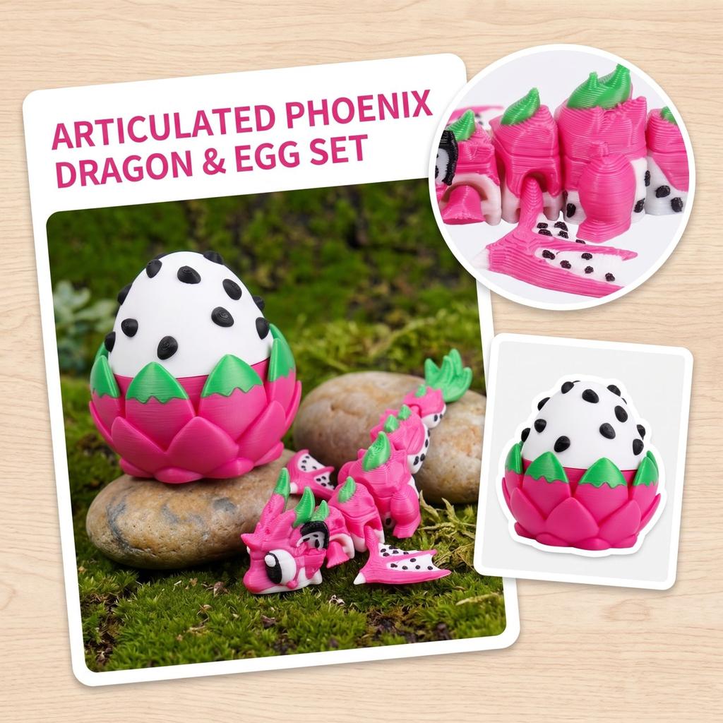 3D Printed Flying Toy with Egg Set Easter Egg Decoration