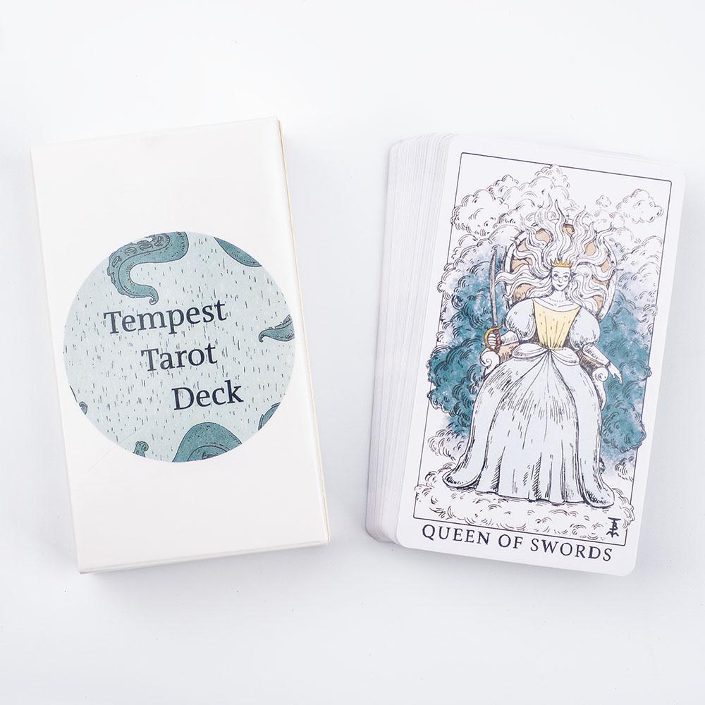 Ocean Themed Tempest Tarot Deck 78 Card Divination Set 10.4*6.1cm Beautifully Designed for Board Games and Tarot Reading