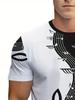[Print Design – Not Textured Summer Music Note Print Men'S Short Sleeve T-Shirt Street Fashion Loose Trendy Top