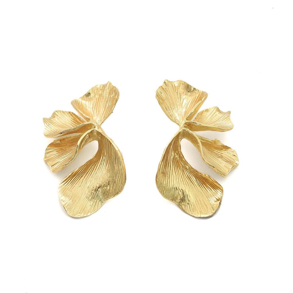 Elegant Floral Metal Multi-layer Stud Earrings for Women