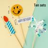 Colorful Macaron Cartoon Birthday Candle Decorations
