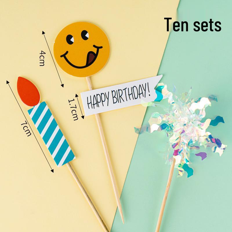 Colorful Macaron Cartoon Birthday Candle Decorations
