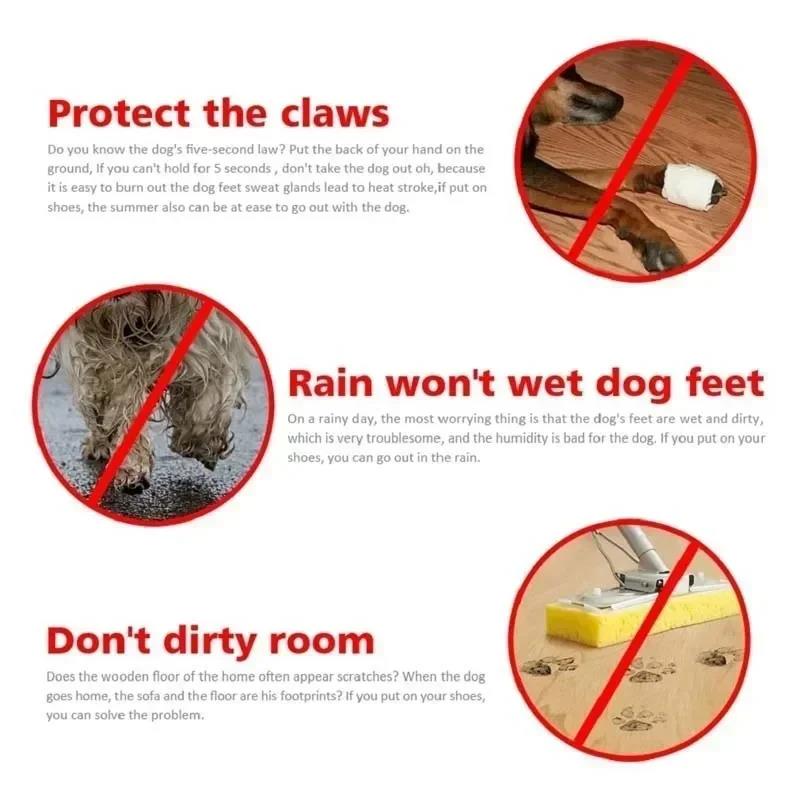 New 4pcs Waterproof Pet Dog Shoes Anti-slip Rain Snow Boot Thick Warm For Small Cats Dogs Puppy Socks Booties