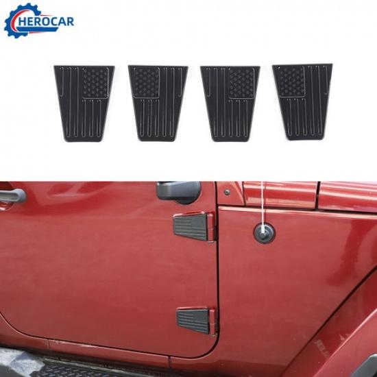 Exterior Door Hinge Decor Cover Trim for Jeep Wrangler JK 07-17 2-Door US Flag