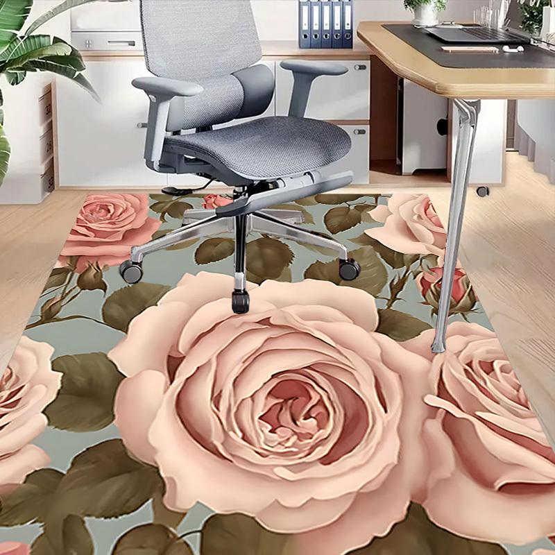 1PC Rose Pattern Carpet Ultra Soft, Thick & Absorbent, Non Slip Machine Washable Mat for Entryway