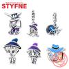 Halloween Purple Flying Witch Bead Components Rabbit Pendant Bead Component Copper Metal Charm Bead Components Compatible With Women Do It Yourself