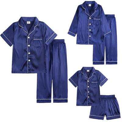 Kids' Summer Pajamas Set - Lightweight Imitation Silk for Boys & Girls