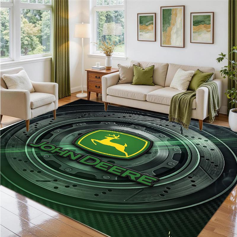 John Deere Design Crystal Velvet Rug Soft Decorative Mat for Bedroom Entrance
