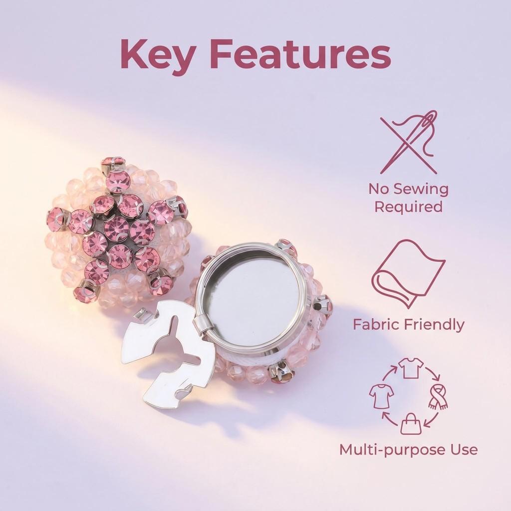 Water Crystal Flower Cufflinks With Gemstone Embellishments For Men And Women
