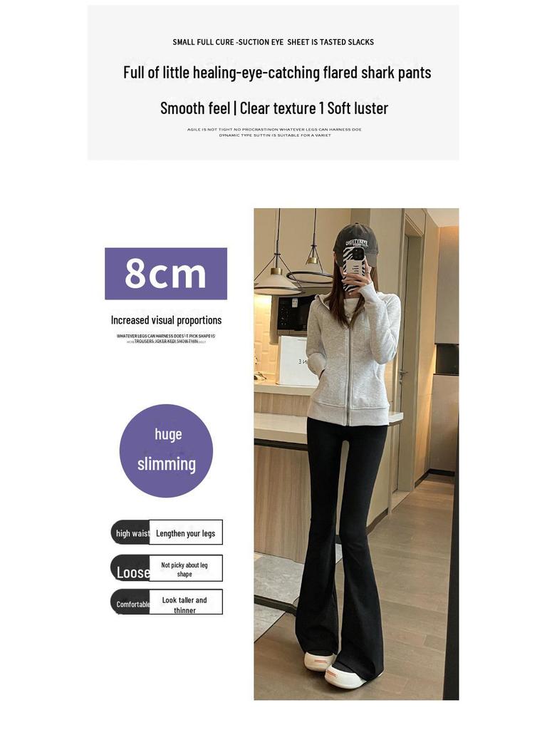 Women's High-Waist Flared Bell-Bottom Pants - Summer 2025 Style, Slim Fit, Small Size, Spring/Autumn Collection