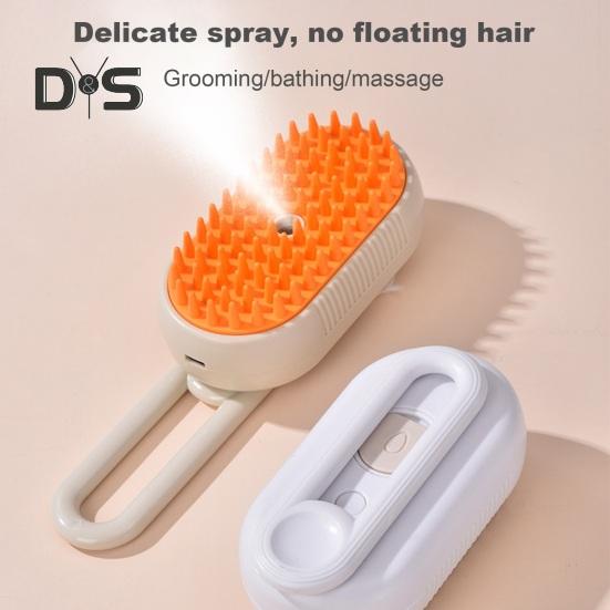 Spazzola a vapore per animali domestici 3 in 1 Spazzola per toelettatura ricaricabile tramite USB Spray autopulente Pettine per gatti Spazzola per districare i peli degli animali domestici Spazzola per massaggio