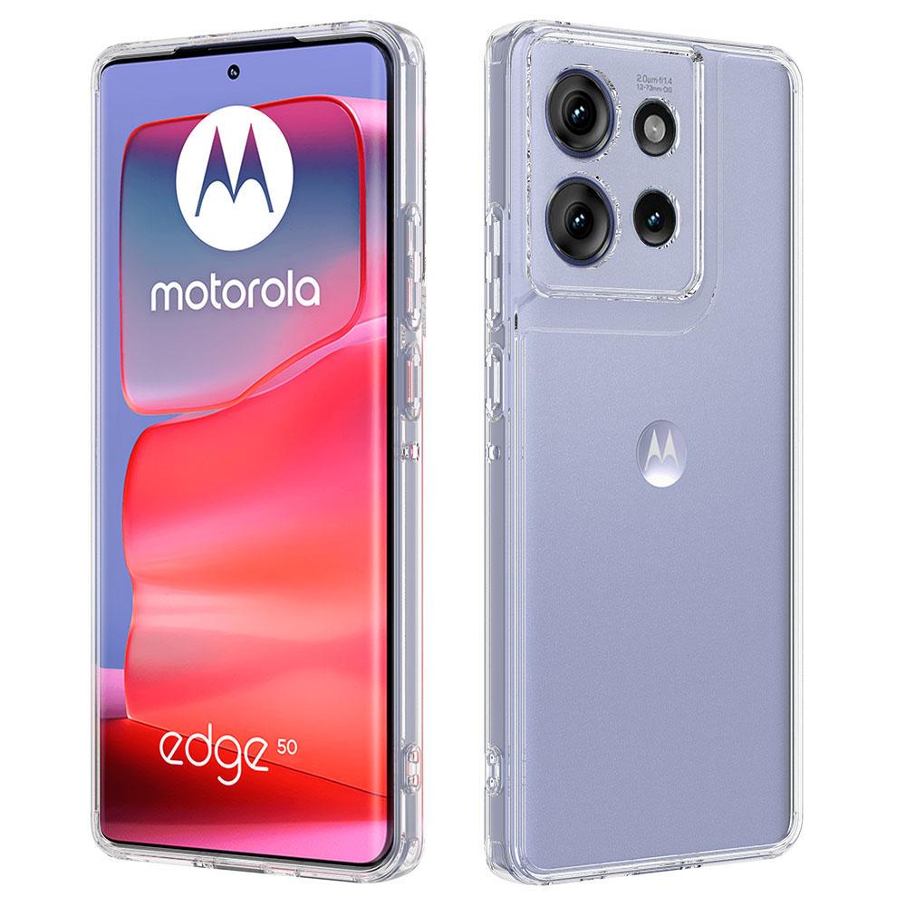 

For Motorola Edge 50 5G Clear Phone Case TPU+Acrylic Shockproof Phone Back Cover A
