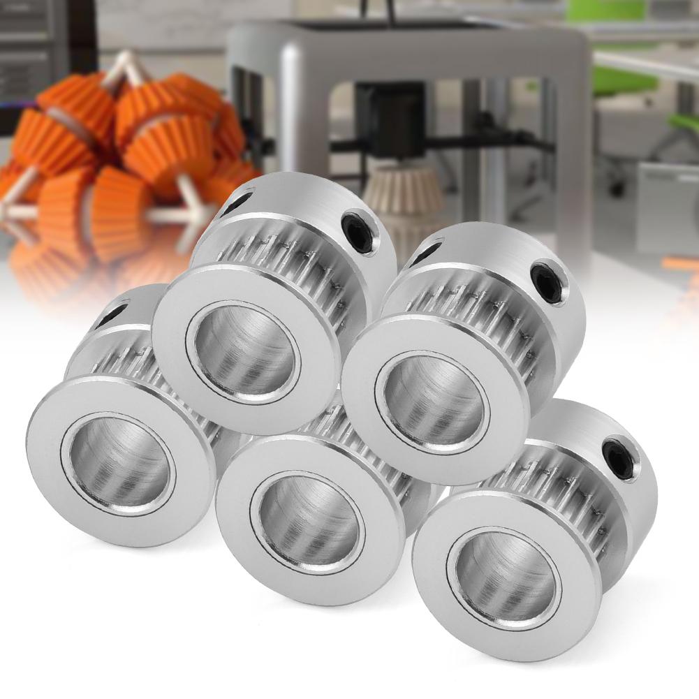 5 Pcs 2GT 5mm   8mm 20T Aluminum Alloy Gear Synchronous Timing Belt Pulley for 3D Printer