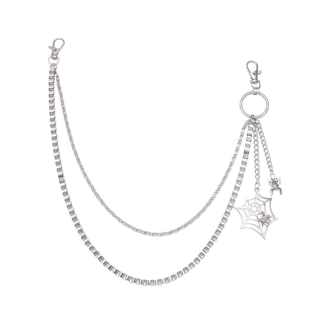 Double-Layer Spider Web Metal Pants Chain for Women - Punk Street Fashion Halloween Accessory