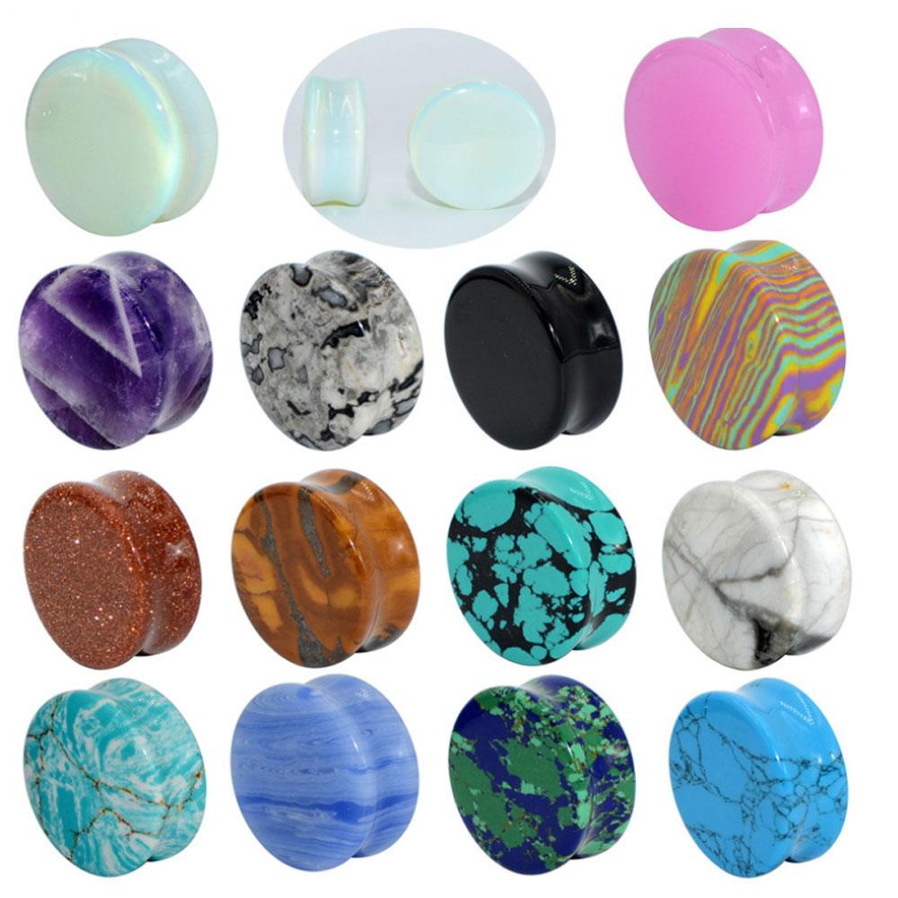 Pair Surgical Steel MULTI Crystal Cheater Illusion Fake Ear Plug