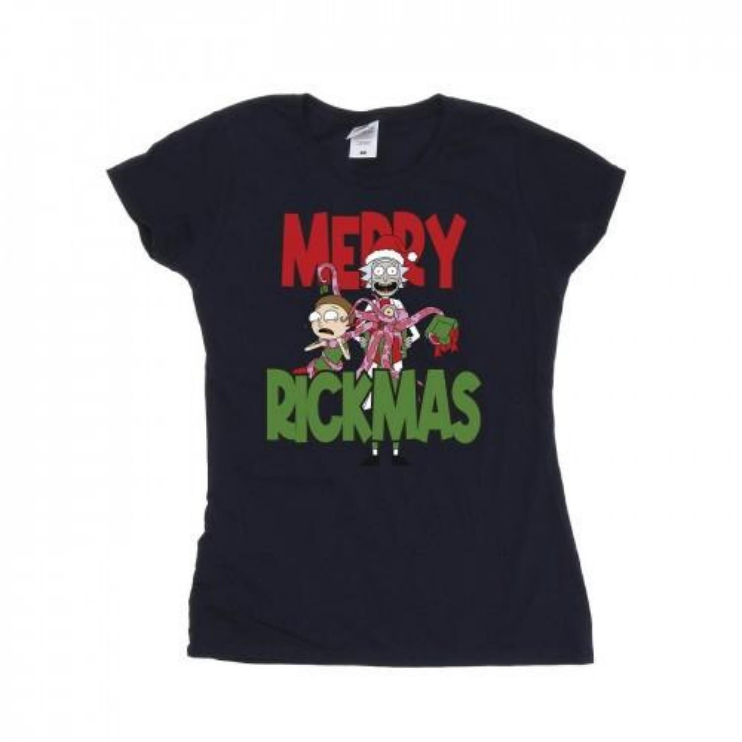 Rick And Morty Womens_Ladies Merry Rickmas Cotton T-Shirt S