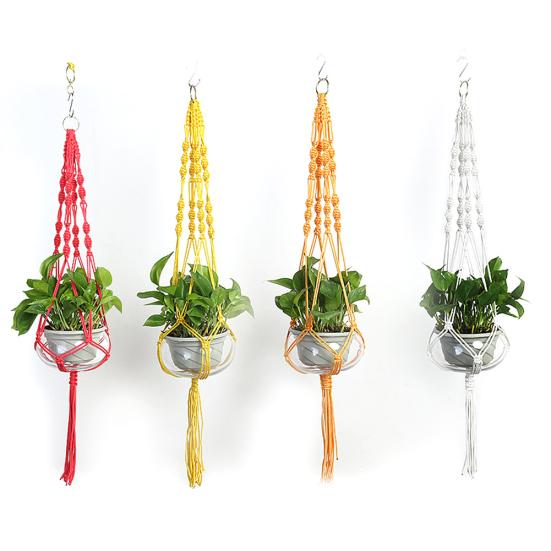 Plant Hangers Color Flower Pot Hand-woven Net Bag Hanging Holder Home Decor
