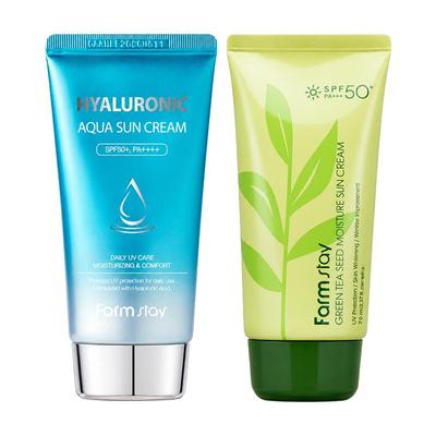 Green Tea Seed Moisture Sun Cream 70g & Hyaluronic Aqua Sun Cream SPF50+ PA++++ 70g  SET (3 Options)