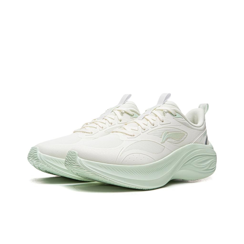 Li Ning Ling Bo V2 Thick Sole Increased Height Soft Rebound Running Shoes Women Sneakers Off-White ARSV104-2