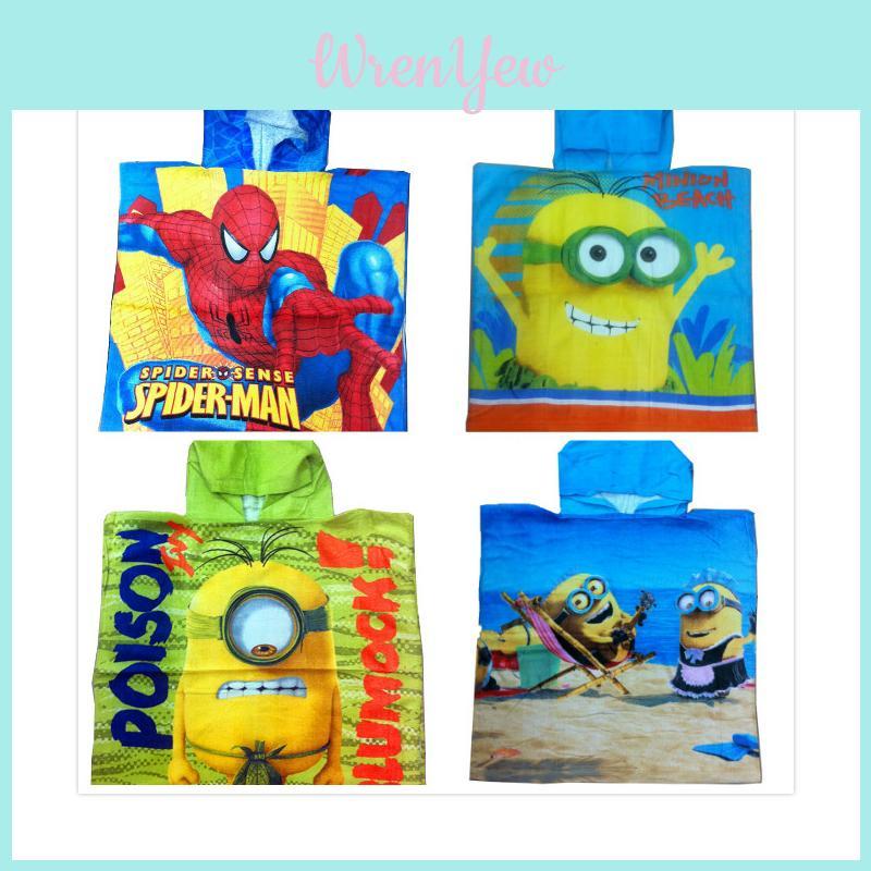 Despicable Me Cartoon Cotton Hooded Towel With Water Absorbing Material For Children