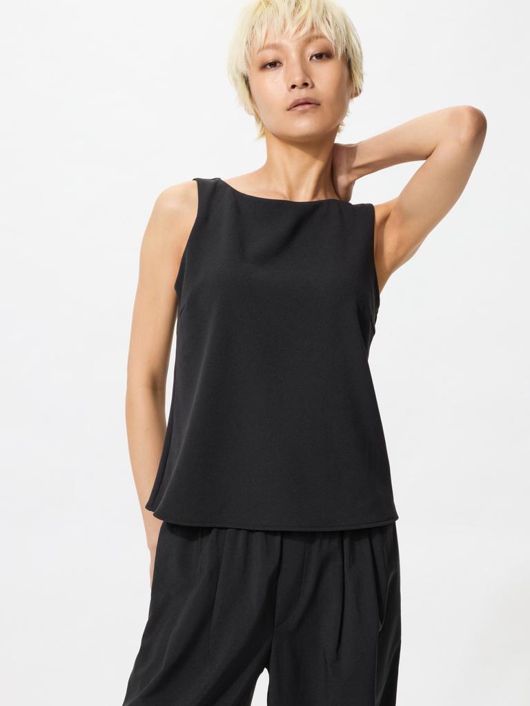 Uniqlo Japan Crepe Jersey Boat Neck Bra Top