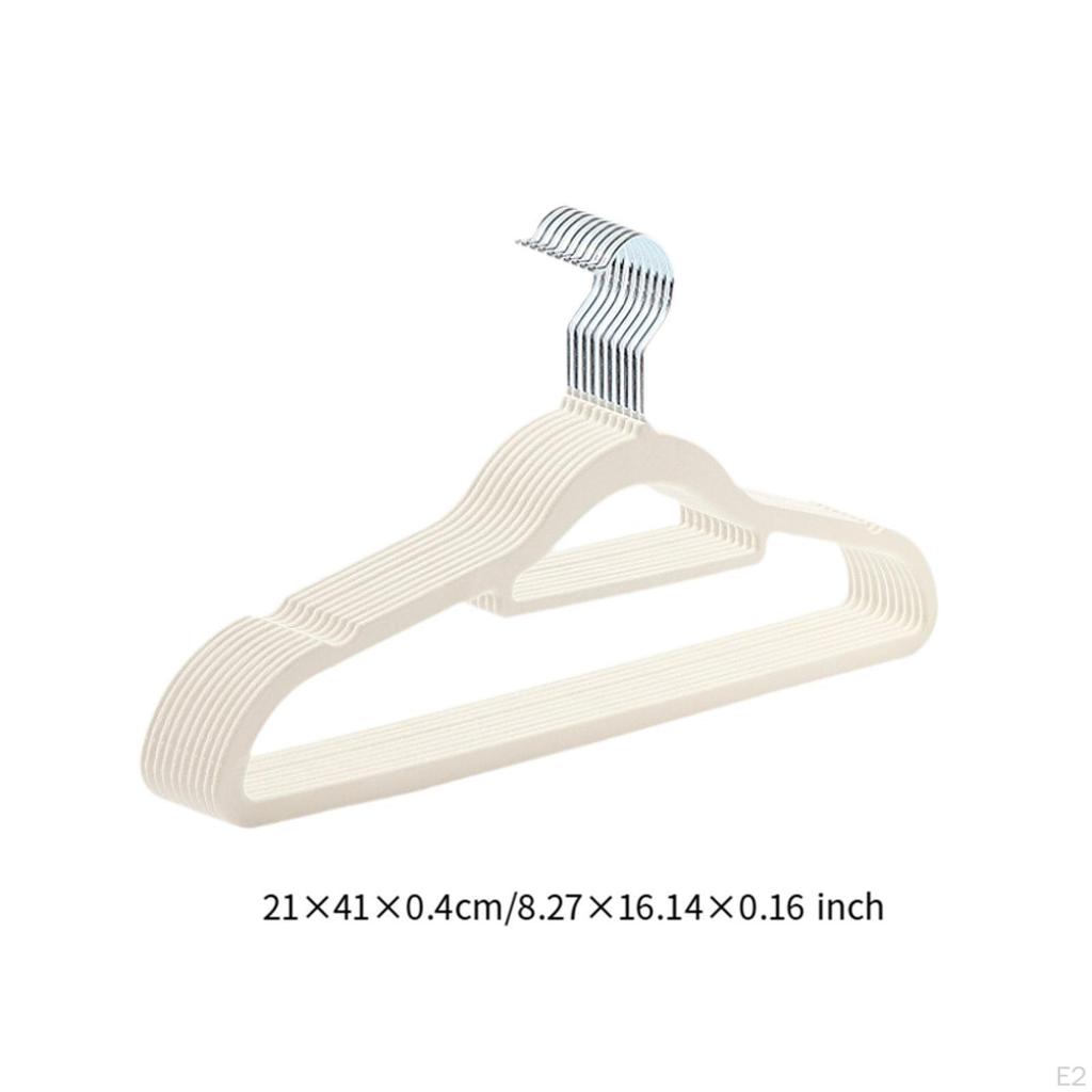 10x Velvet Hangers Wardrobe Organisers Coat for Jeans Jackets Towels white