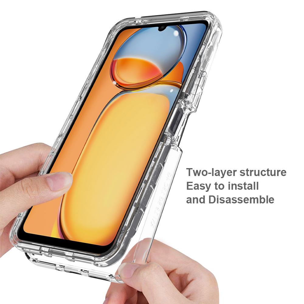 Etui na telefon Xiaomi Redmi 13C 4G/13C 5G/Poco C65 4G 3-w-1 PC+TPU Pokrowiec ochronny z folią PET na ekran