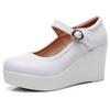 Fashion Genuine Leather Shoes Platform Wedges Mary Janes Women Autumn 2025 High Heels Pumps for Office Model