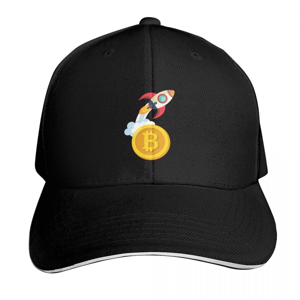 BITCOIN ON THE MOON Baseball Cap Hiking Hat Trucker Cap New In Hat Unisexs Hats Womens