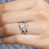 Fashion Coconut Tree Zircon Ring Femininity Simple Forked Ring Japan and Korea Diamond Tail Ring Creative Jewelry