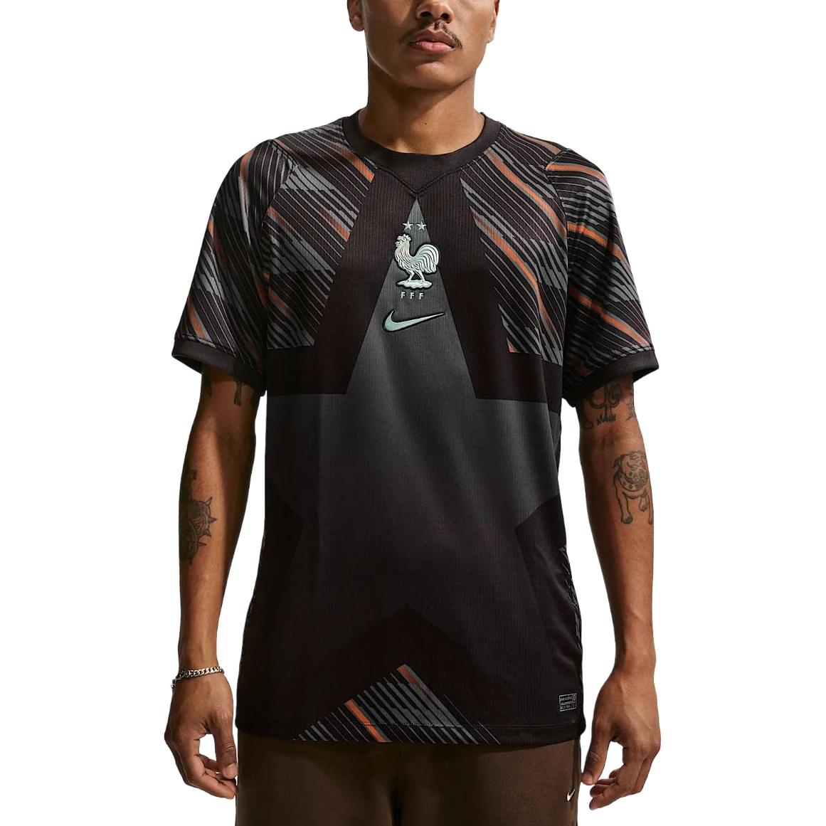 Nike Dri-Fit 2026 Season France National Team Goalkeeper Fan Version Quick-Dry Crew Neck Short Sleeve Football Shirt Men tops IB5304-010 M