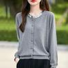 Women's Cashmere Cardigan Qinghe Cashmere 50% Wool 50% Silk Women's Autumn and Winter Cashmere Cardigan Soft and Warm