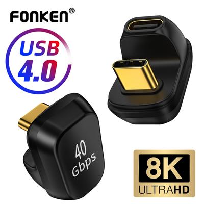 Mini USB4.0 40 Gbps adapter U-alakú Thunderbolt3 USB C-C típusú 100 W-os gyorstöltő konverter 8K@60Hz USB Type C adatadapter