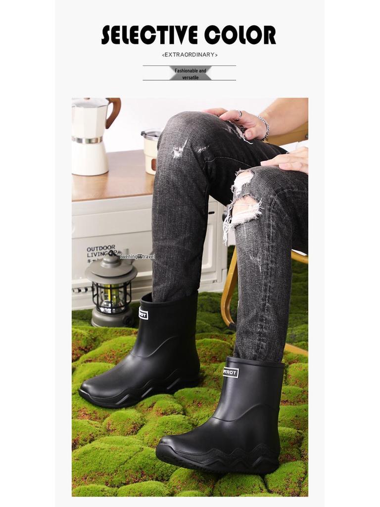 Men's Waterproof Non-Slip Boots with Fleece Lining for Outdoor Activities