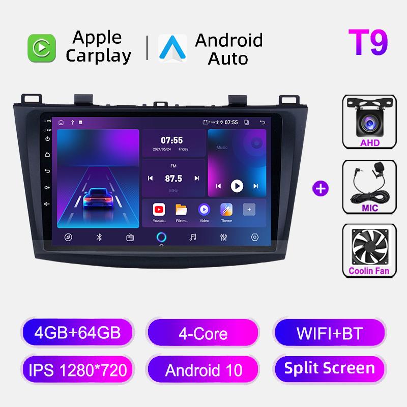 8G 128GB Car Radio For Mazda 3 2010-2013 Android 12.0 Multimedia Video Player Carplay Navigation GPS Autoradio No 2din Stereo