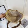 Canvas bag, simple casual large-capacity tote bag, shoulder bag for college students in class, versatile commuter daily bag