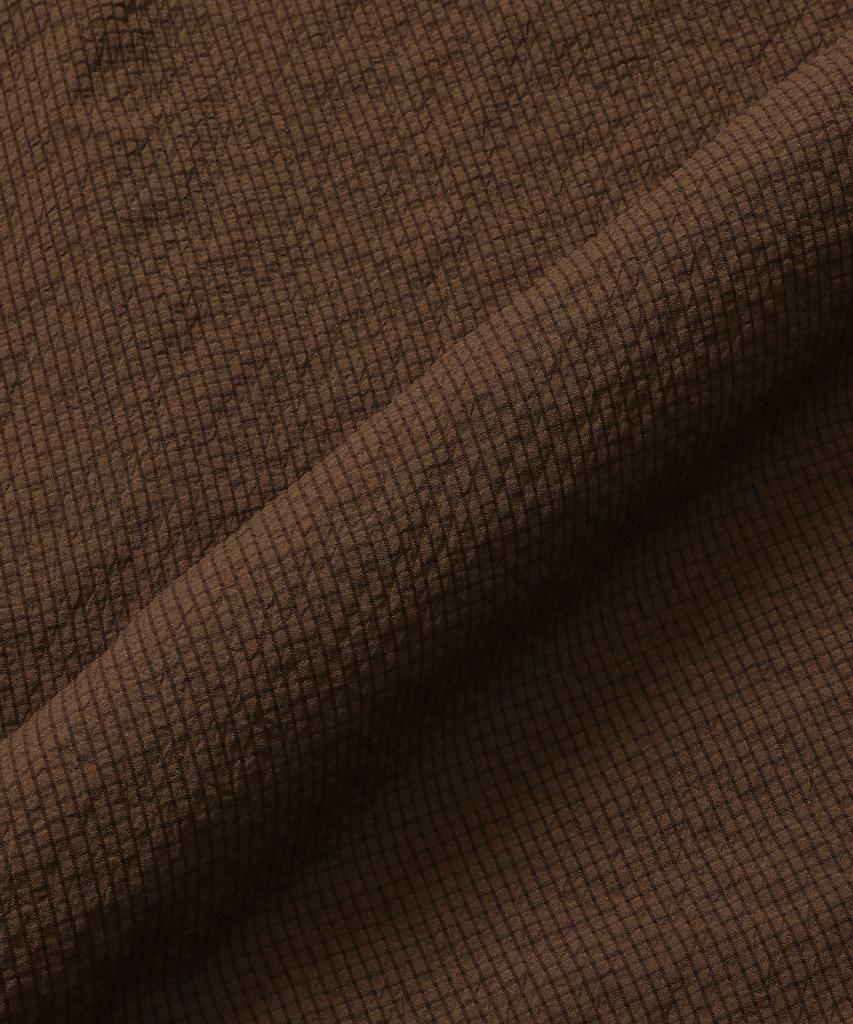 Connect Kinrock Loose Fit Seersucker Short Sleeve Shirt (Brown)