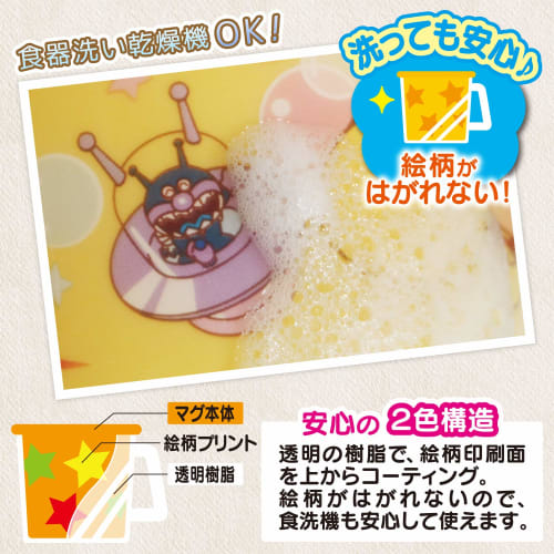 Anpanman Mug, Yellow (Pattern-resistant)