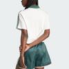 Adidas Loose Crop Polo Shirt With Letter Print Women Tops White IX3555