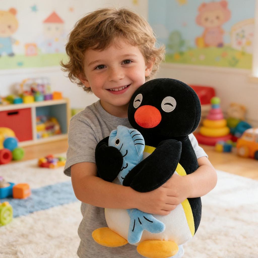 Plüschpinguin 30 cm Weiches Kuscheltier Kissen Niedliche Stofftiere Pinguinpuppe für Komfort Begleiter Jungen Mädchen