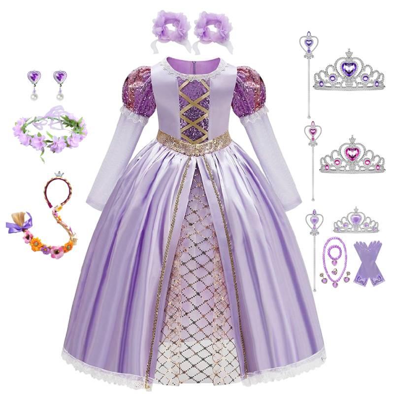 Children's Cosplay Costume Long Sleeve Princess Dress With Butterfly Bow Ideal For Children's Day