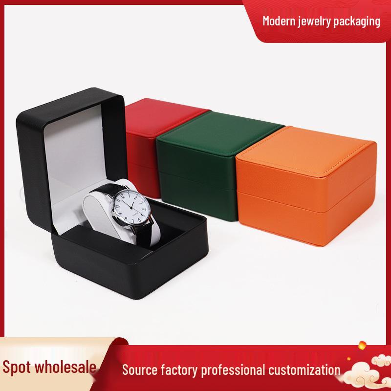 Round Corner PU Leather Flip-Top Watch Display Box