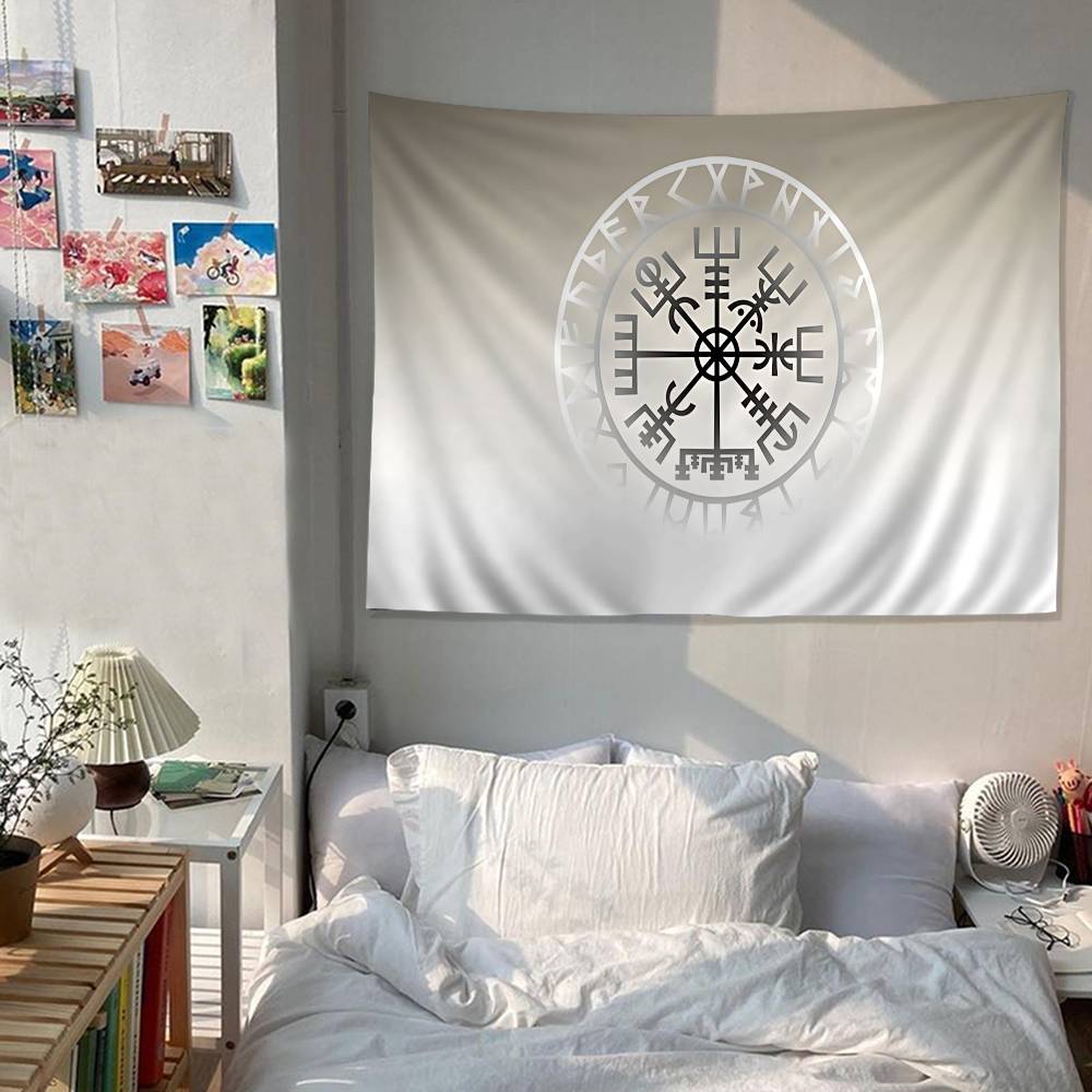 VViking Logo VVegvisir Luxury Hippie Wall Hanging Tapestries for Living Room Home Dorm Decor Art Home Decor