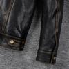 Classic 506 Style Genuine Cow Leather Jacket For Men Blue Black Natural Goatskin Coat Man  Slim Fit Soft Male Clothes Autumn