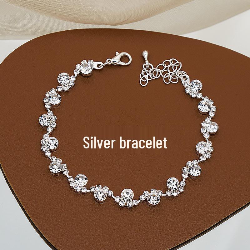 Pink Diamond & Multi-Color Gem Jewelry Set: Necklace, Earrings, Bracelet Trio for Weddings.